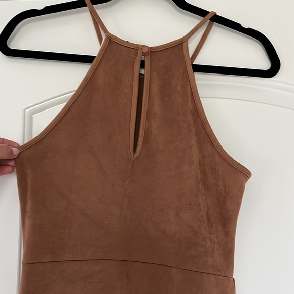 Aqua Tan Midi Dress with Fringe - Picture 4 of 4